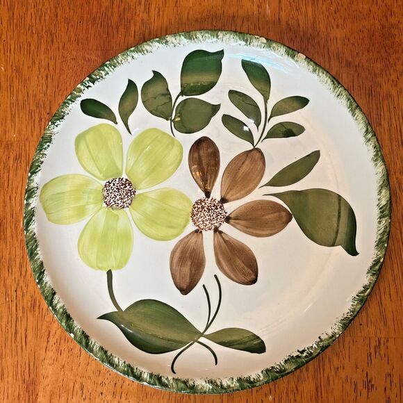 BLUE RIDGE Southern Potteries 9 1/2” Plate GREENBRIER PATTERN 1940s USA - Picture 4 of 10